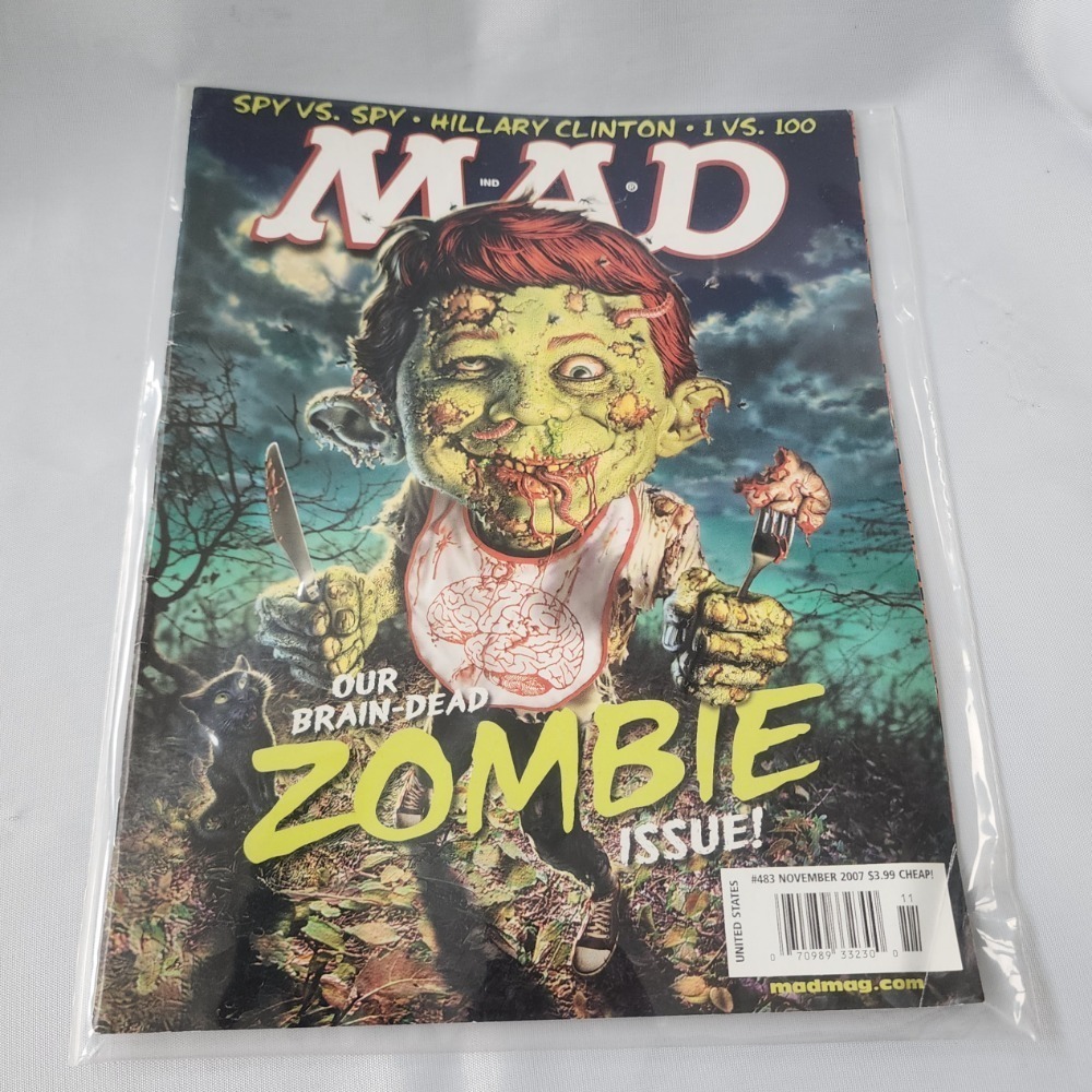 MAD Magazine #483 November 2007 Zombie Issue Spy vs Spy Hillary Clinton Satire‎